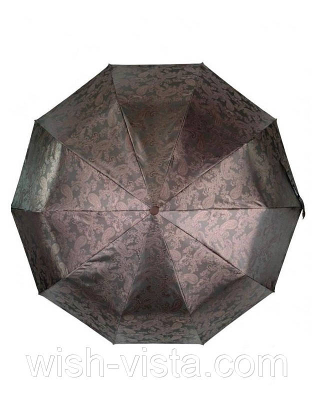 Парасолька напівавтомат жіноча Bellissimo M524 жакардова на 9 спиць Коричнева, фото 1