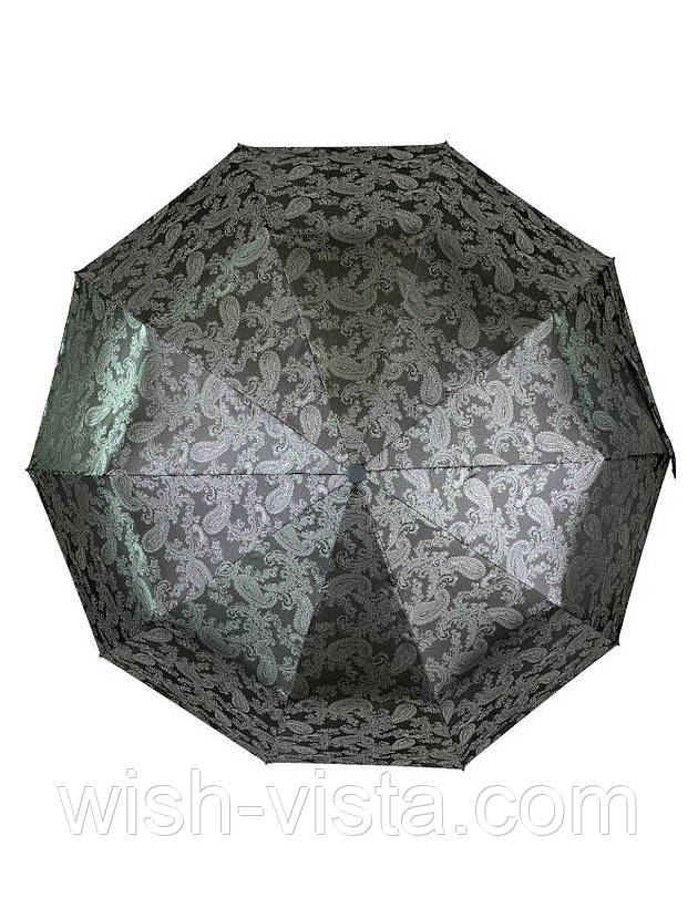 Парасолька напівавтомат жіноча Bellissimo M524 жакардова на 9 спиць Сіра, фото 1