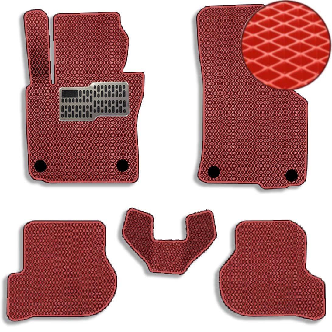 Килимки в салон EVA для Skoda Octavia A5 2004-2013 (Металічний підп'ятник) Червоні 5 шт