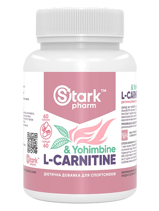 Жироспалювач Stark Pharm L-Carnitine & Yohimbine 60 капс, фото 1