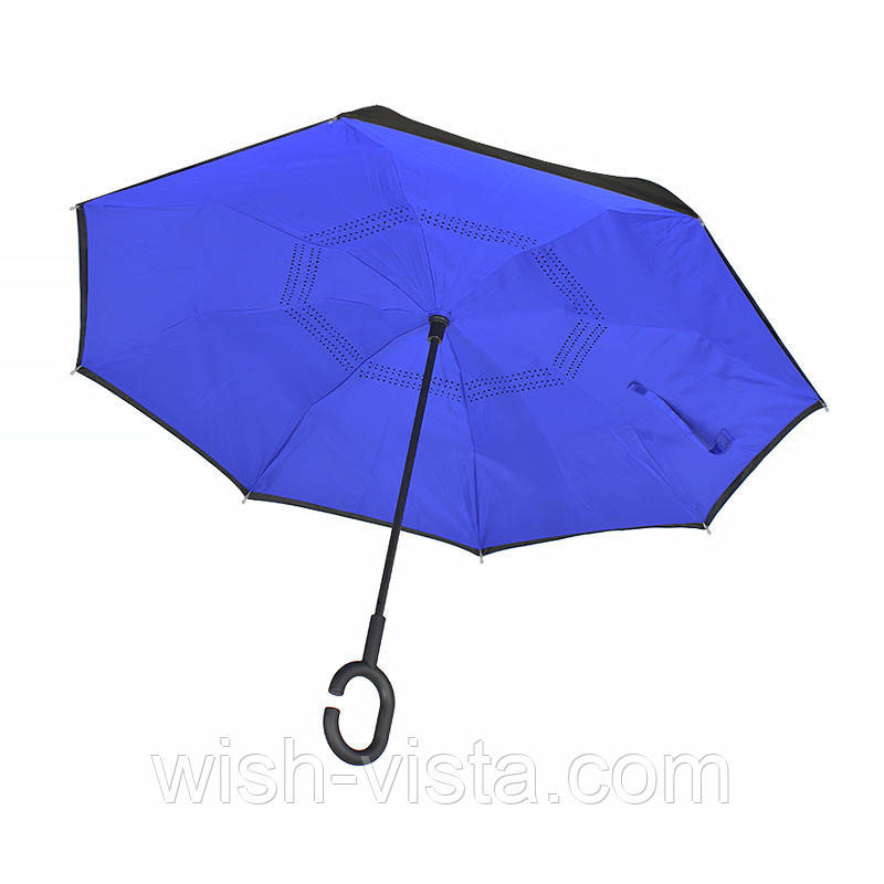 Жіноча парасолька навпаки No Brand Up-Brella Синя, фото 1