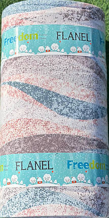 Натуральна тканина 100% бавовна для постільної білизни 240 см, набивна Фланель (байка) з абстрактним принтом хвиля, рулон 25 м, фото 1