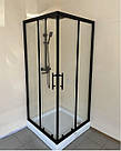 Душова кабіна Aquanil INDIANA 75х75х190 см прозоре скло чорний профіль, фото 5