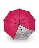 Парасолька жіноча автомат Susino No466 9 спиць 3 складання Малинова, фото 2