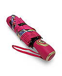 Парасолька жіноча автомат Susino No466 9 спиць 3 складання Малинова, фото 3