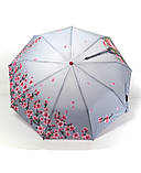Парасолька напівавтомат жіноча Toprain 625 на 9 спиць з Ейфелевою вежею Сіро-рожева, фото 2