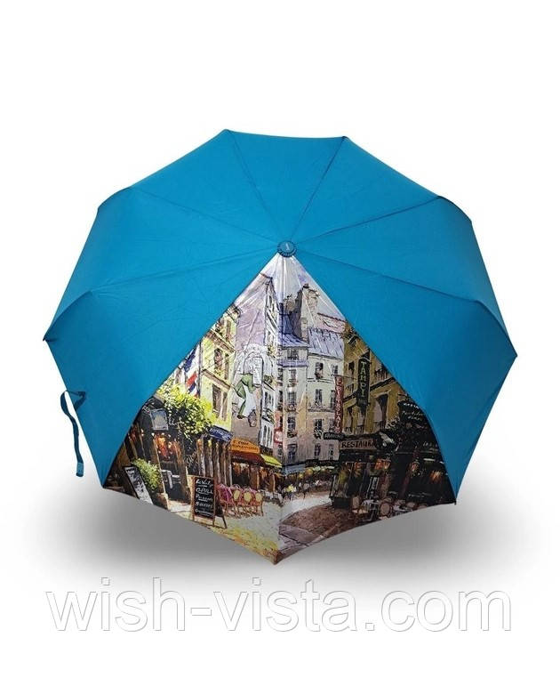 Парасолька жіноча автомат Susino No466 9 спиць 3 складання Бірюзова, фото 1