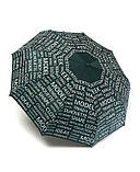 Парасолька напівавтомат жіноча Toprain 593 "Words" на 9 спиць Темно-зелена, фото 3