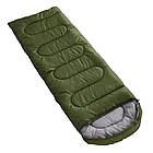 Спальний мішок демісезонний (200х60см)+ чохол, Хакі / Туристичний спальник з капюшоном / Спальник-ковдра, фото 3