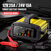 Пусковий зарядний пристрій Foxsur для акумулятора вантажівки мотоцикла автомобіля 12 В 24 В 25 А Універсальний