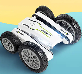 Трюкова машинка-перевертень всюдихід на радіокеруванні з акумулятором та світловими ефектами, біла
