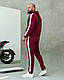 Спортивний костюм чоловічий лампас двонить бордовий весна осінь, фото 3