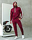 Спортивний костюм чоловічий лампас двонить бордовий весна осінь, фото 4