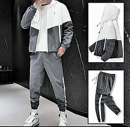 Чоловічий спортивний костюм плащовка сірий весна літо