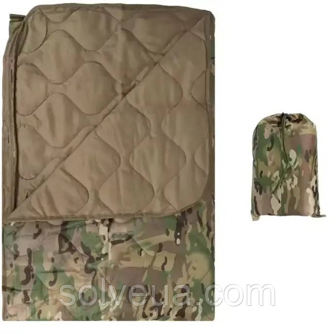 Тактична кемпінгова ковдра з чохлом Мультикам 150см x 200см під пончо KT6007406 solve, фото 1