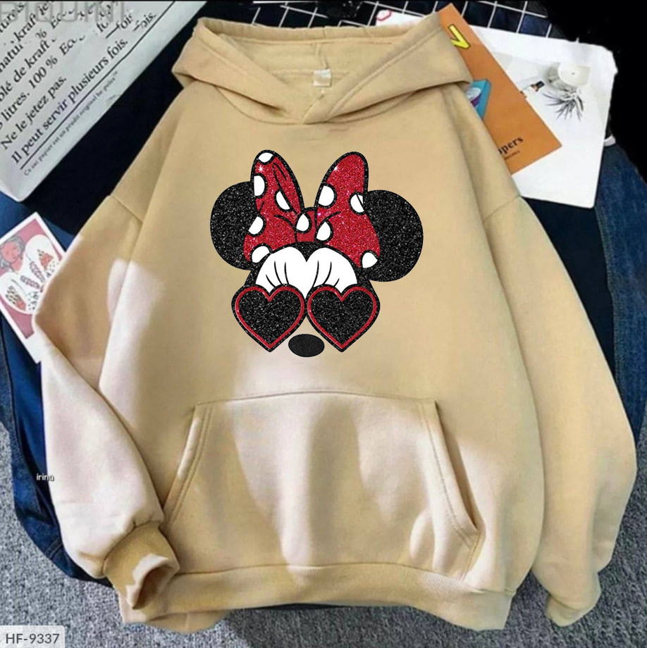 Жіноче худі з блискучим принтом Minnie Mouse
