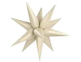Фольгована кулька "3D зірка" слонова кістка (65х65см) 1шт.
