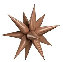 Фольгована кулька "3D зірка" шоколад (65х65см) 1шт.