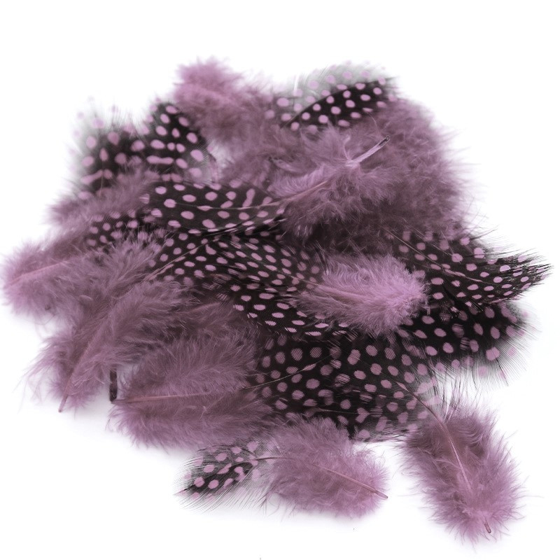 Пір'я цесарки 5-11 см 10 шт. Бузковий, фото 1