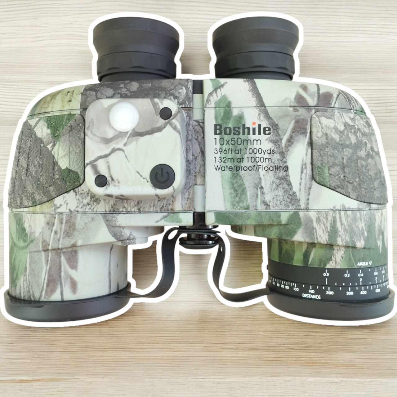 Бінокль Boshile 10x50 Khaki, Морський бінокль хакі, водонепроникний з далекоміром і компасом