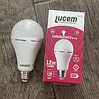 Аварійна акумуляторна лампа Lucem PRO 12Вт Е27 6500K для освітлення при відключенні світла, фото 3