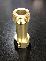 Перехідник балонний нарізний пропановий зі СП21,8LH зовнішній на СП21.8LH внутрішній (подовжувач латунний 6 см)