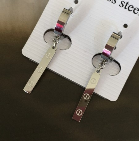 Сережки Картьє бренд медичне золото кольору срібло, фото 1