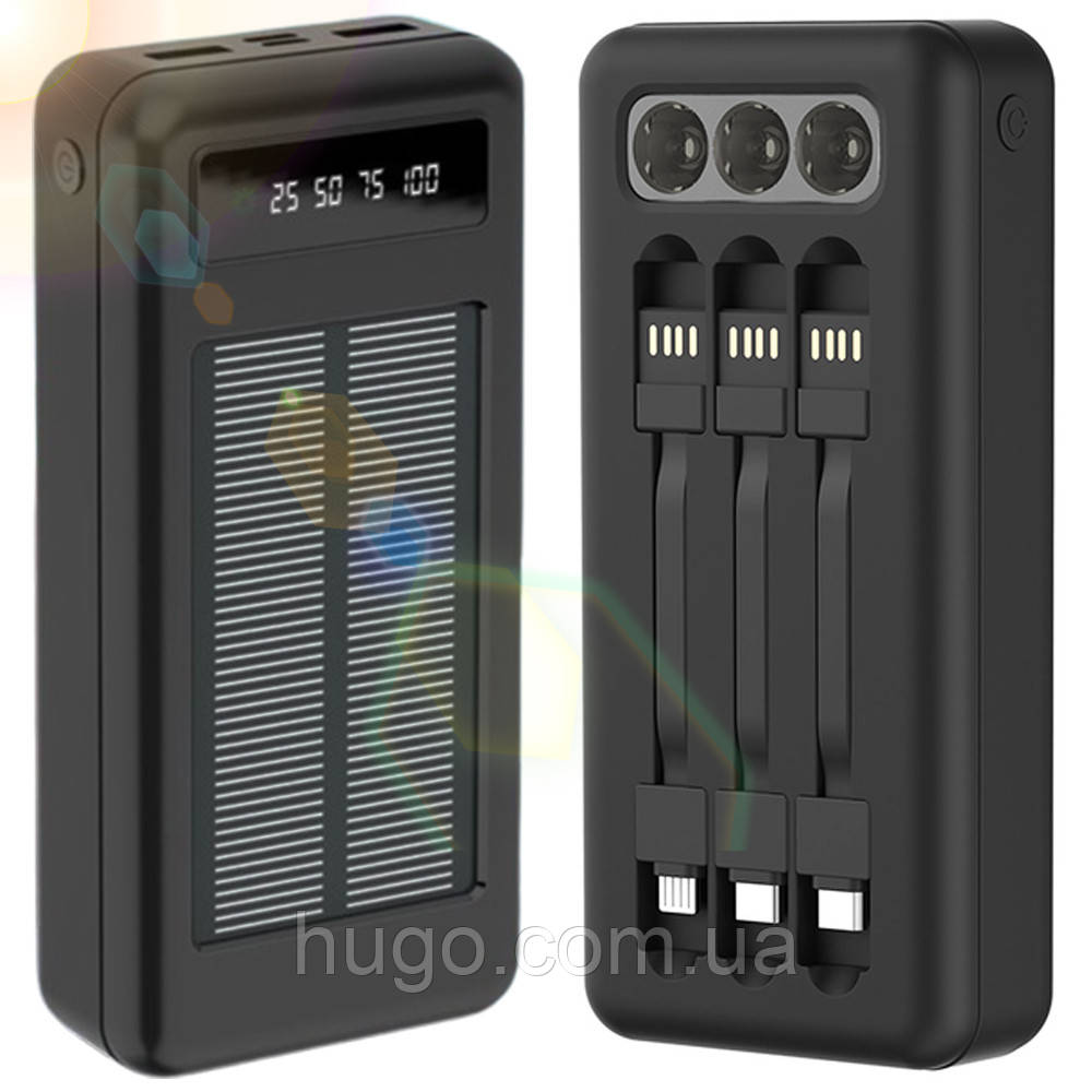 Повербанк с солнечной батареей 30000mAh, 2хUSB + 3 переходника, A88 ...