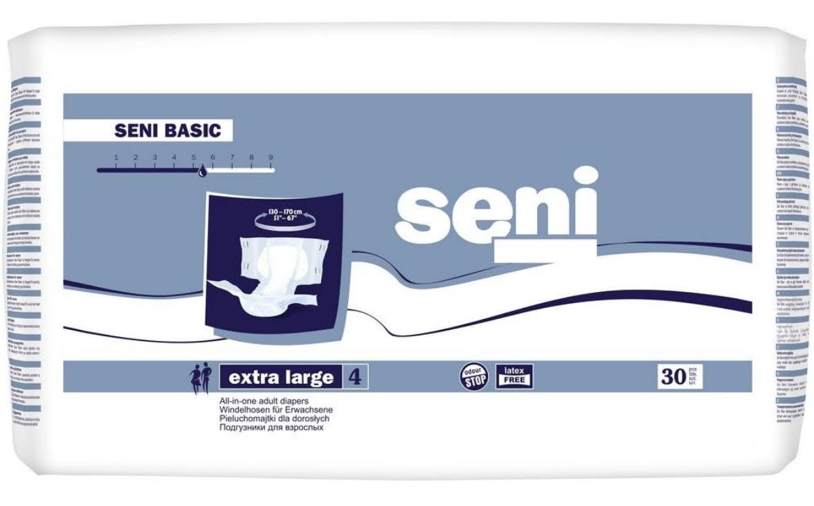 Підгузки для дорослих Seni Basic Extra Large XL (4), 30 штук (Сені)