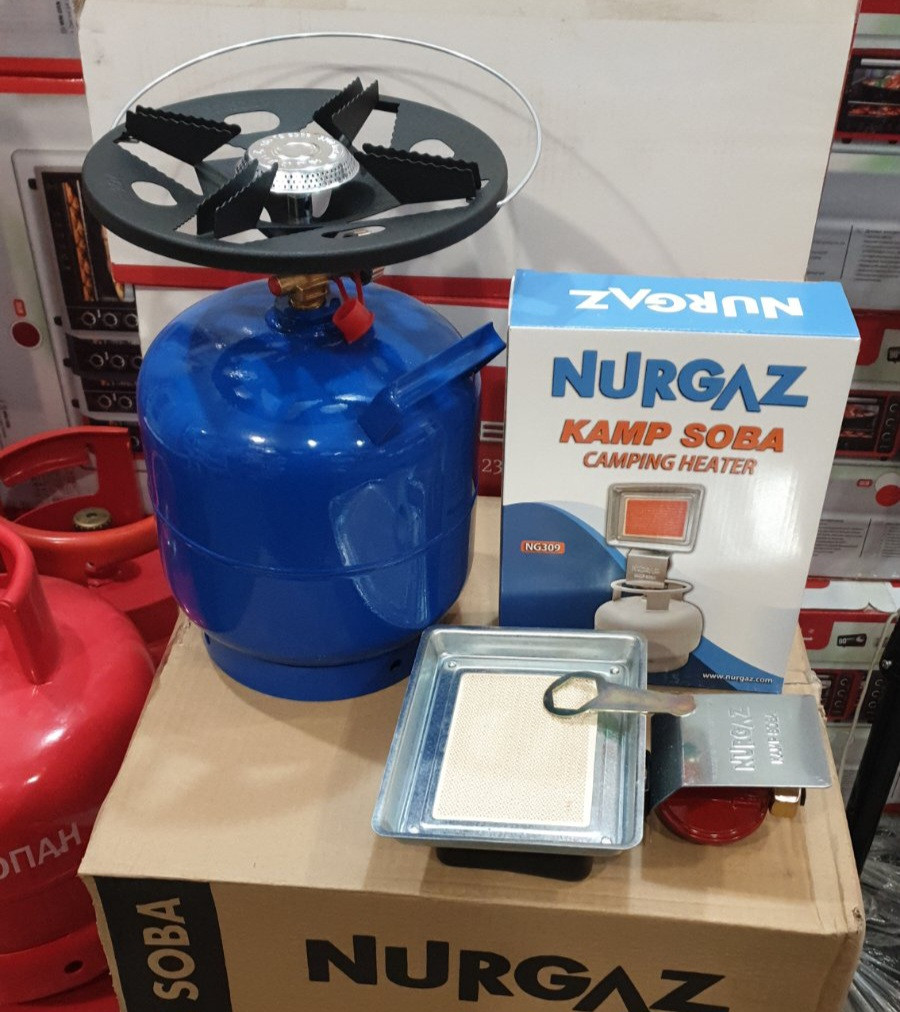 Газовий пальник-нагрівач інфрачервоного випромінювання Nurgaz-309 і газовий балон 8 л