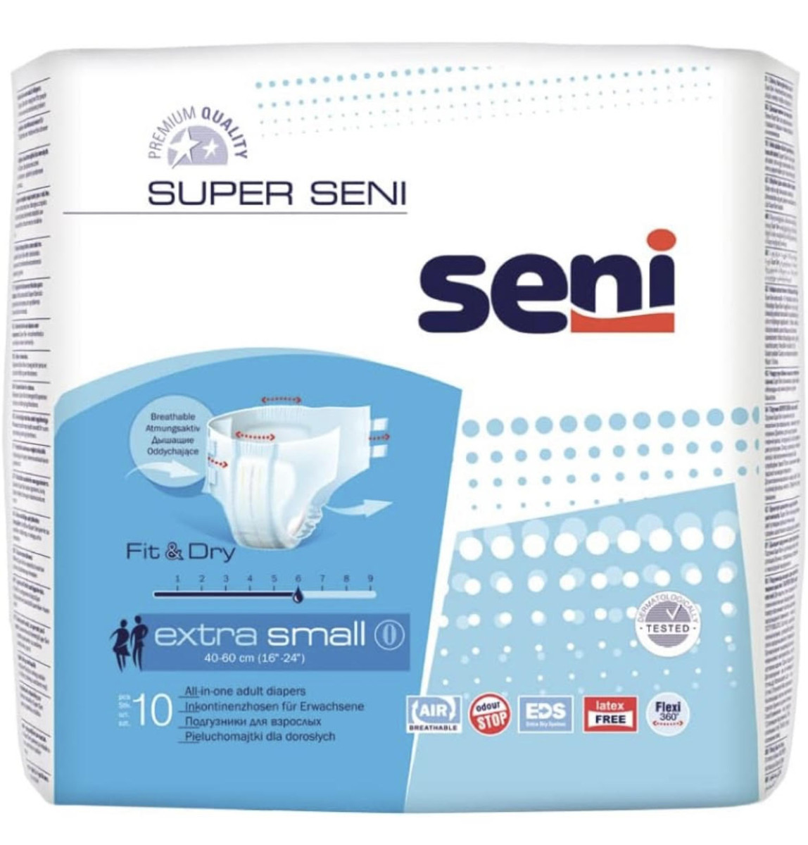 Підгузки для дорослих Seni Super Extra Small XS (0), 10 штук (Сені)