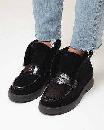 Черевики Guero 240116 36 чорний замша з хутром, фото 1