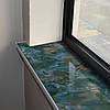 Покриття для підвіконня, м'яке скло з фотодруком Смарагдовий камінь, 60 х 160 см, ПО-tx43298, фото 3