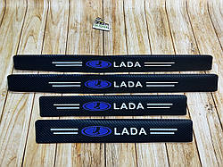 Захисна плівка LADA 5D із вуглецевого волокна самоклеюча 4шт, 2х(60х7см)  2х(40х7см)