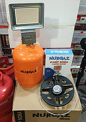 Газовий пальник-нагрівач інфрачервоного випромінювання Nurgaz-309 і газовий балон 12 л