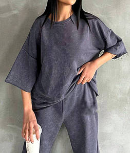 Костюм жіночий Oversize сірий (варенка). S, M, L