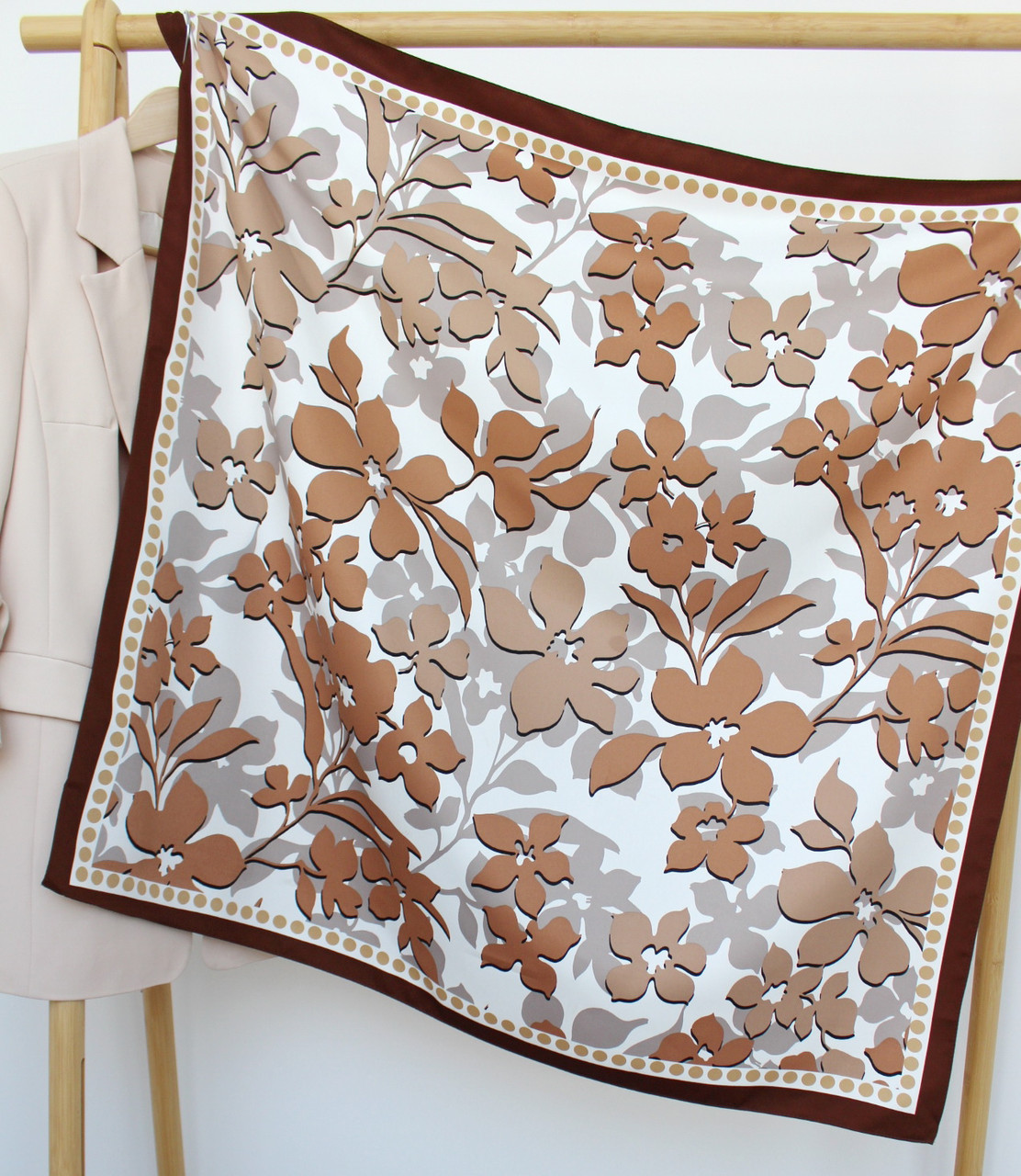 Хустка шовкова "Сандра осінь" бежева 208017, фото 1