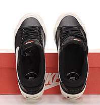 Жіночі кросівки Nike Court Black White Взуття Найк Корт чорно-білі на платформі шкіряні демісезон, фото 2