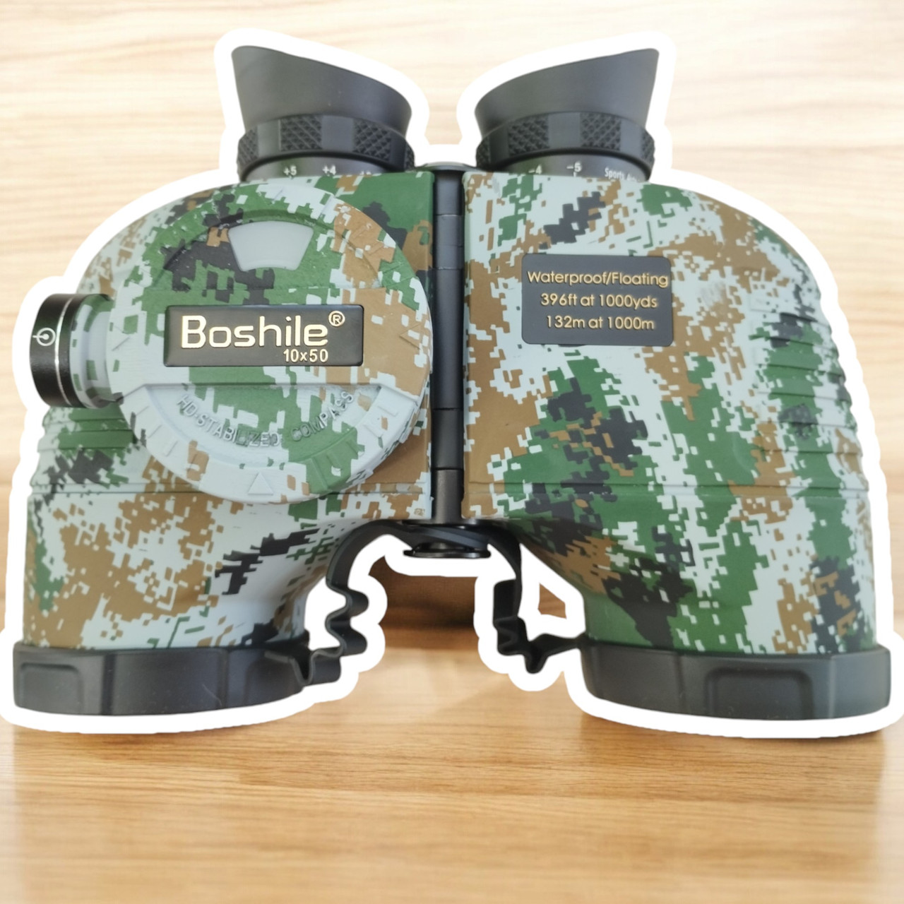Бінокль Boshile 10x50 Pixel, бінокль водонепроникний піксельний, з далекоміром і компасом