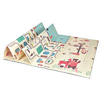 Дитячий термокилимок 180*200*1 см, каремат бебіпол двосторонній складаний з текстурним покриттям