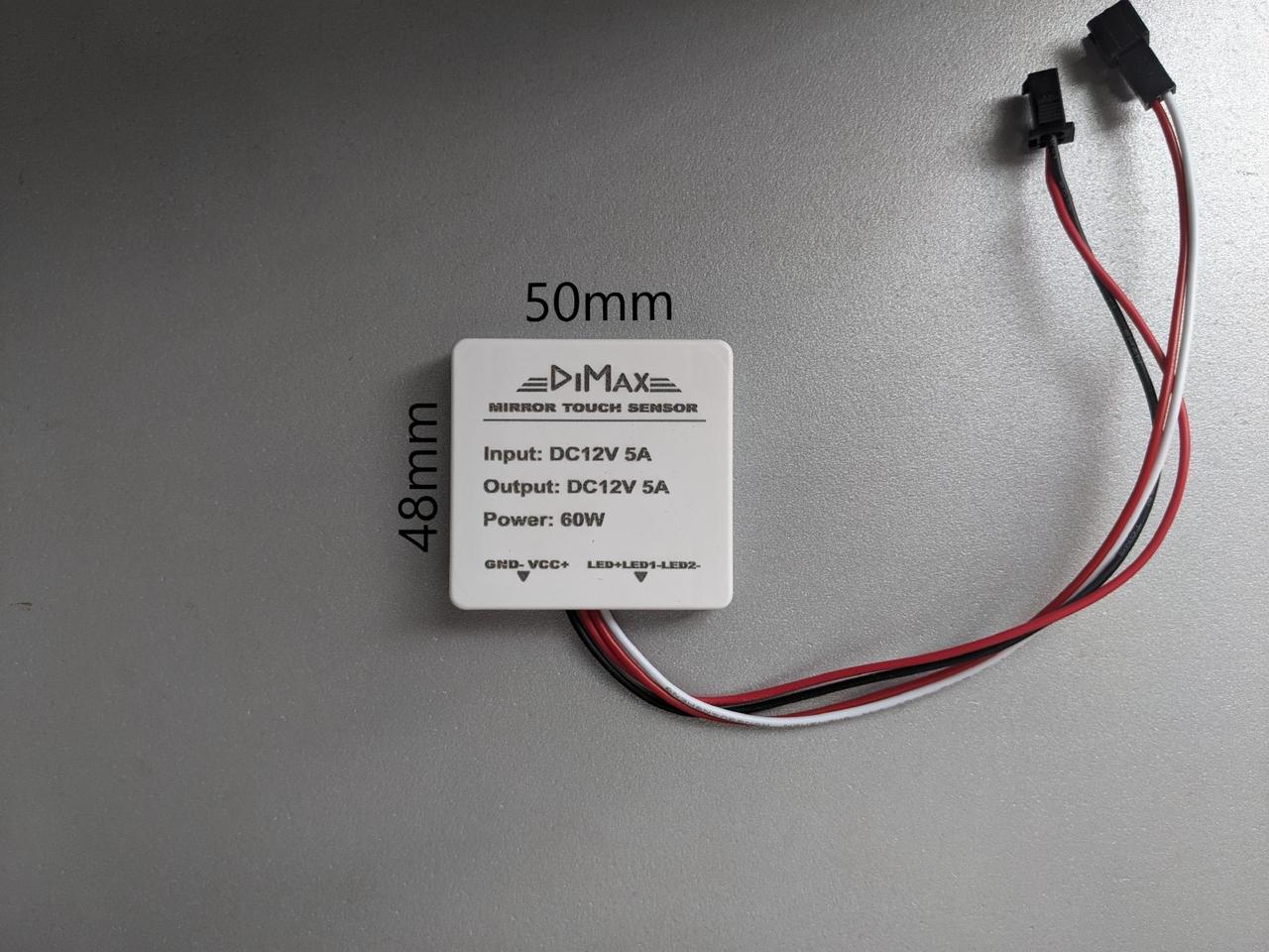 Вимикач DIMAX для дзеркал 12V 5A 60W (з дімером), фото 1