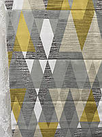 Римська штора 1,20 х 1,65 абстракція Бохо жовто-сіра