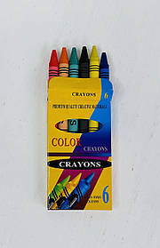 Олівці воскові 6 кольорів S-2006A 20011Ф