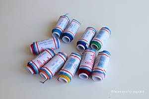 Нитка-гумка еластична 1 мм 40S/2, 10 м*10 кольорів