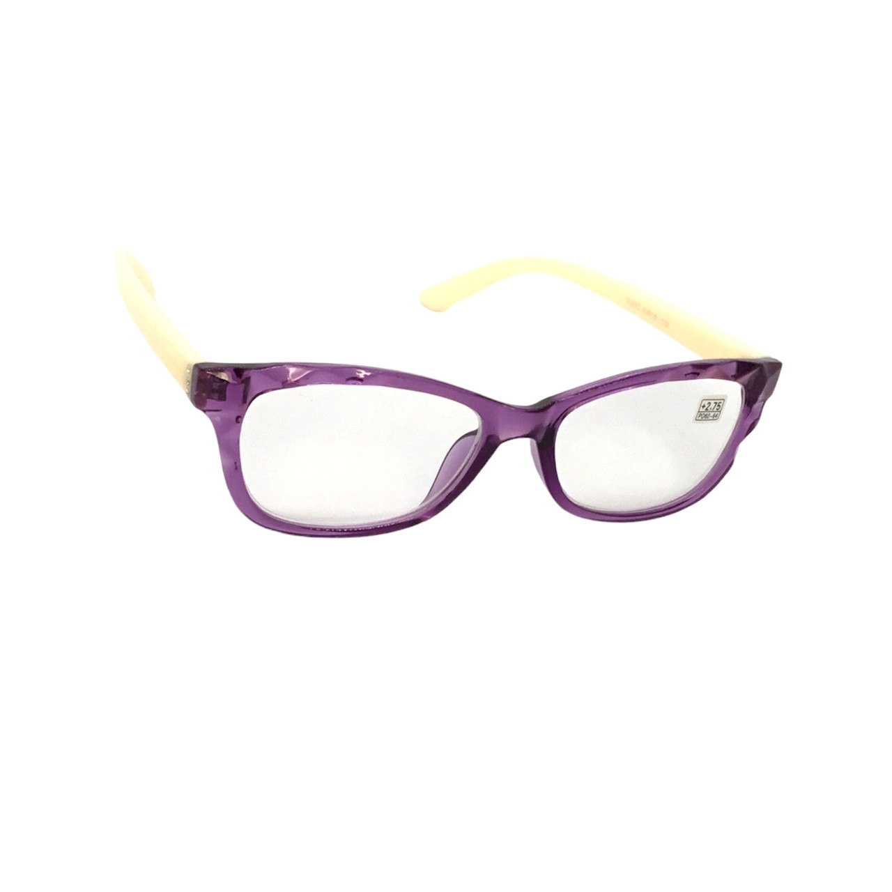 Жіночі окуляри з білою лінзою 523 бузкові