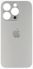 Задня кришка iPhone 15 Pro Natural Titanium з великими отворами під віконця камер оригінал