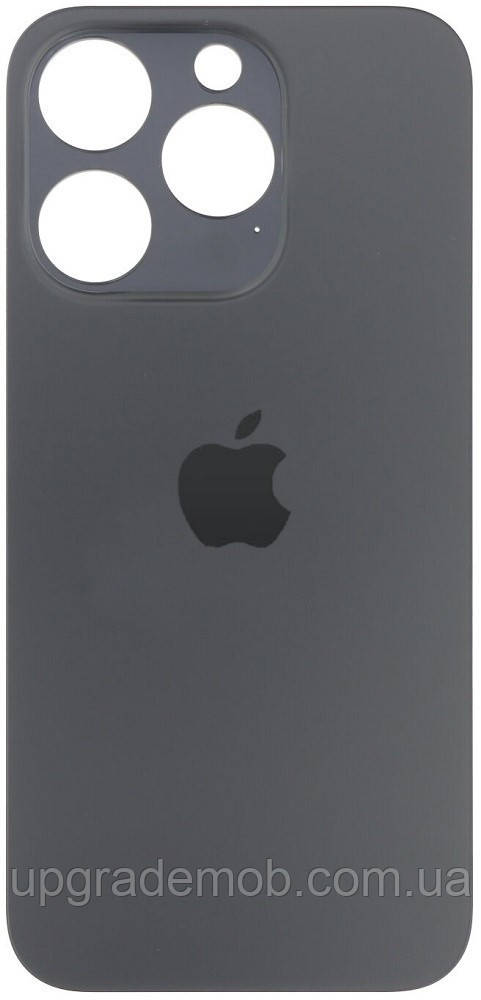 Задня кришка iPhone 15 Pro чорна Black Titanium з великими отворами під віконця камер оригінал, фото 1