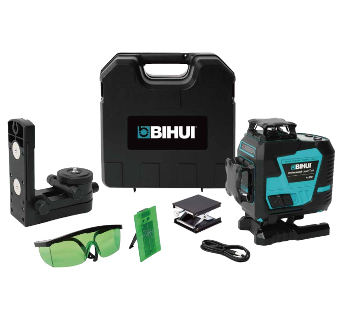 Лазерний рівень BIHUI LLG16 4D, 16 ліній (4 площини по 360°), ЖК-екран з підсвіткою, фото 1