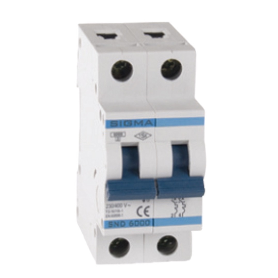 Автоматичний вимикач  80А   двухполюсний  C характеристика