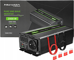 Інвертор 12 230 з чистою синусоїдою 2000Вт Qoltec (Польща)